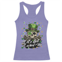 Lets Get Lucked Up Racerback Tank Top Lucky Skeleton St Patricks Day