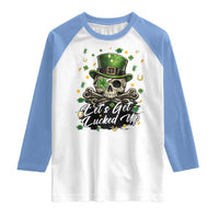 Lets Get Lucked Up Raglan Shirt Lucky Skeleton St Patricks Day