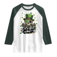 Lets Get Lucked Up Raglan Shirt Lucky Skeleton St Patricks Day