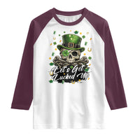 Lets Get Lucked Up Raglan Shirt Lucky Skeleton St Patricks Day