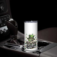 Lets Get Lucked Up Skinny Tumbler Lucky Skeleton St Patricks Day