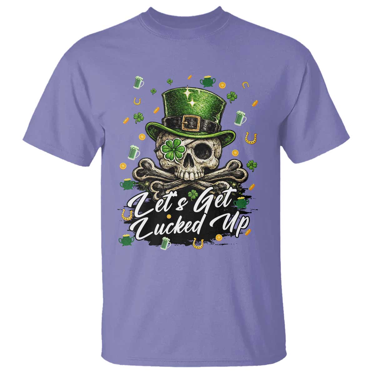 Lets Get Lucked Up T Shirt Lucky Skeleton St Patricks Day