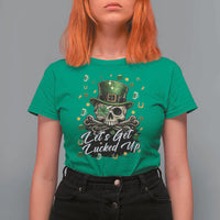 Lets Get Lucked Up T Shirt For Women Lucky Skeleton St Patricks Day