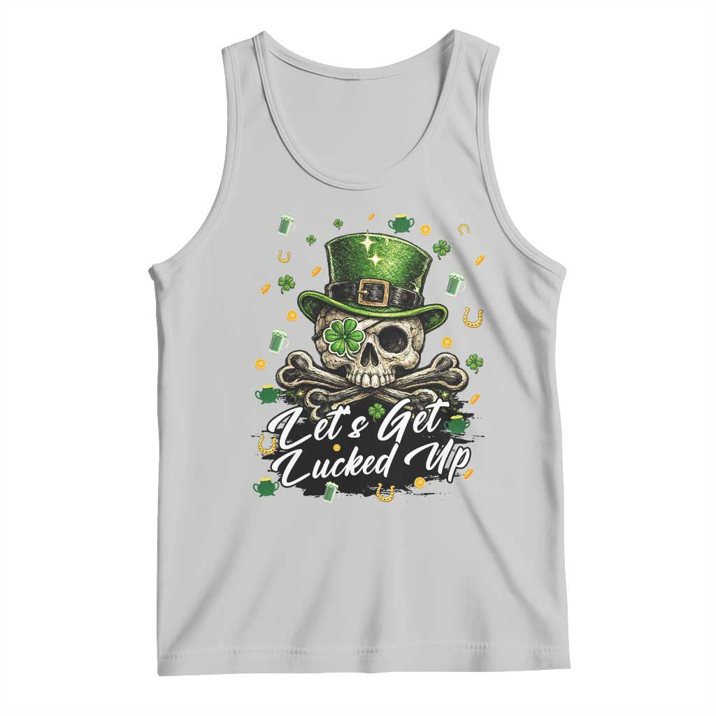 Lets Get Lucked Up Tank Top Lucky Skeleton St Patricks Day