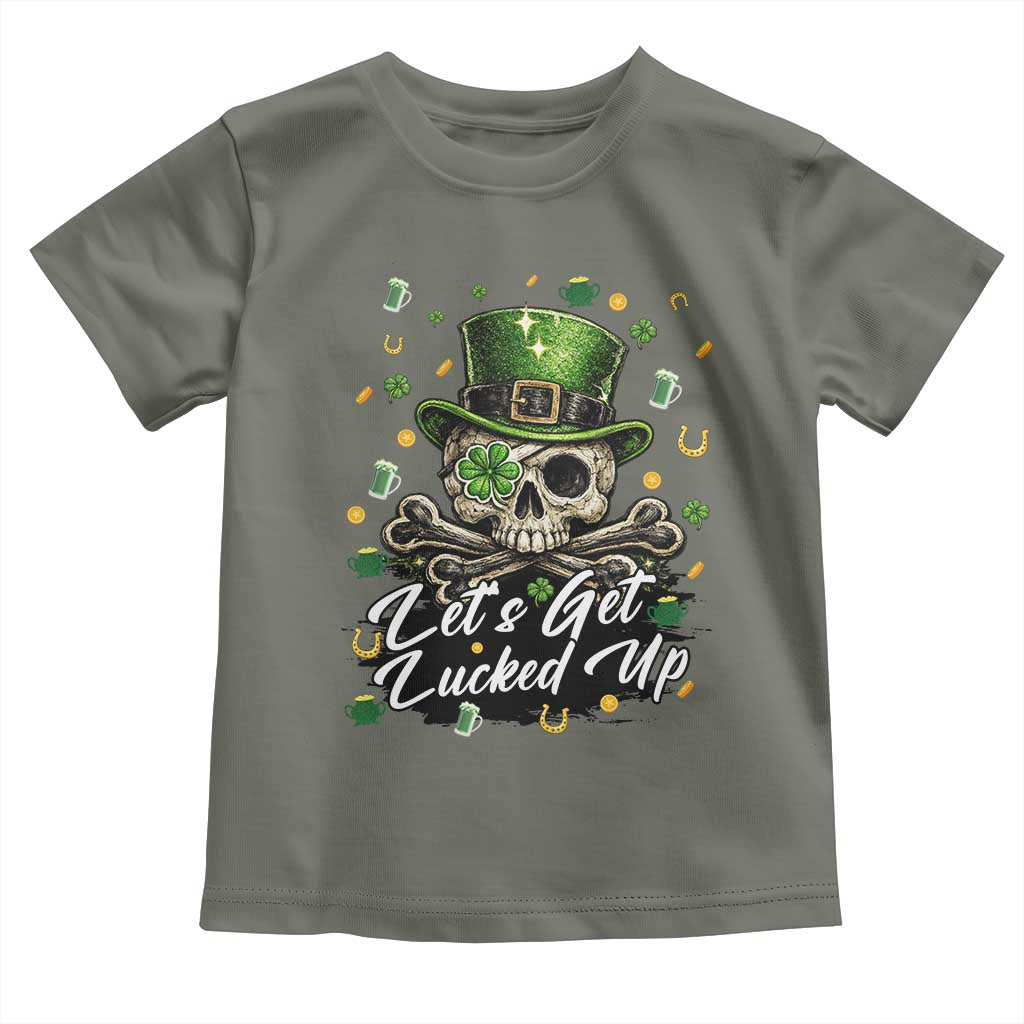 Lets Get Lucked Up Toddler T Shirt Lucky Skeleton St Patricks Day