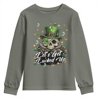 Lets Get Lucked Up Youth Sweatshirt Lucky Skeleton St Patricks Day