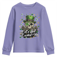 Lets Get Lucked Up Youth Sweatshirt Lucky Skeleton St Patricks Day