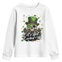 Lets Get Lucked Up Youth Sweatshirt Lucky Skeleton St Patricks Day