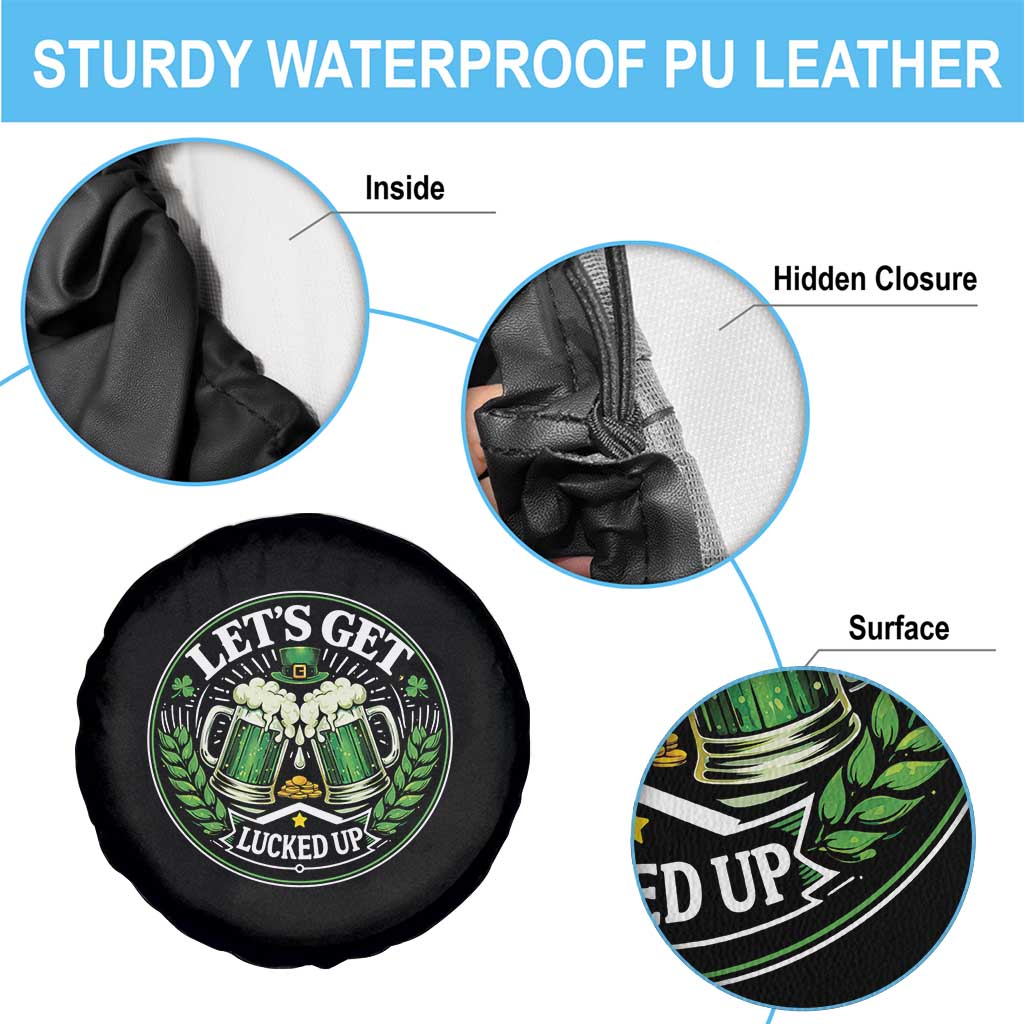 Lets Get Lucked Up Spare Tire Cover Funny Saint Patricks Day Lucky Drinking