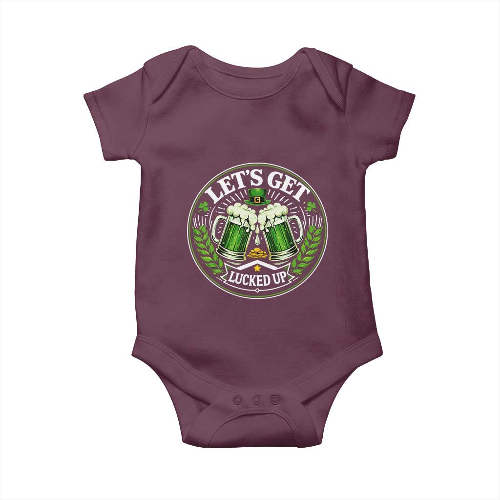 Lets Get Lucked Up Baby Onesie Funny Saint Patricks Day Lucky Drinking