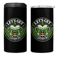 Lets Get Lucked Up 4 in 1 Can Cooler Tumbler Funny Saint Patricks Day Lucky Drinking