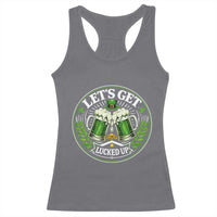Lets Get Lucked Up Racerback Tank Top Funny Saint Patricks Day Lucky Drinking