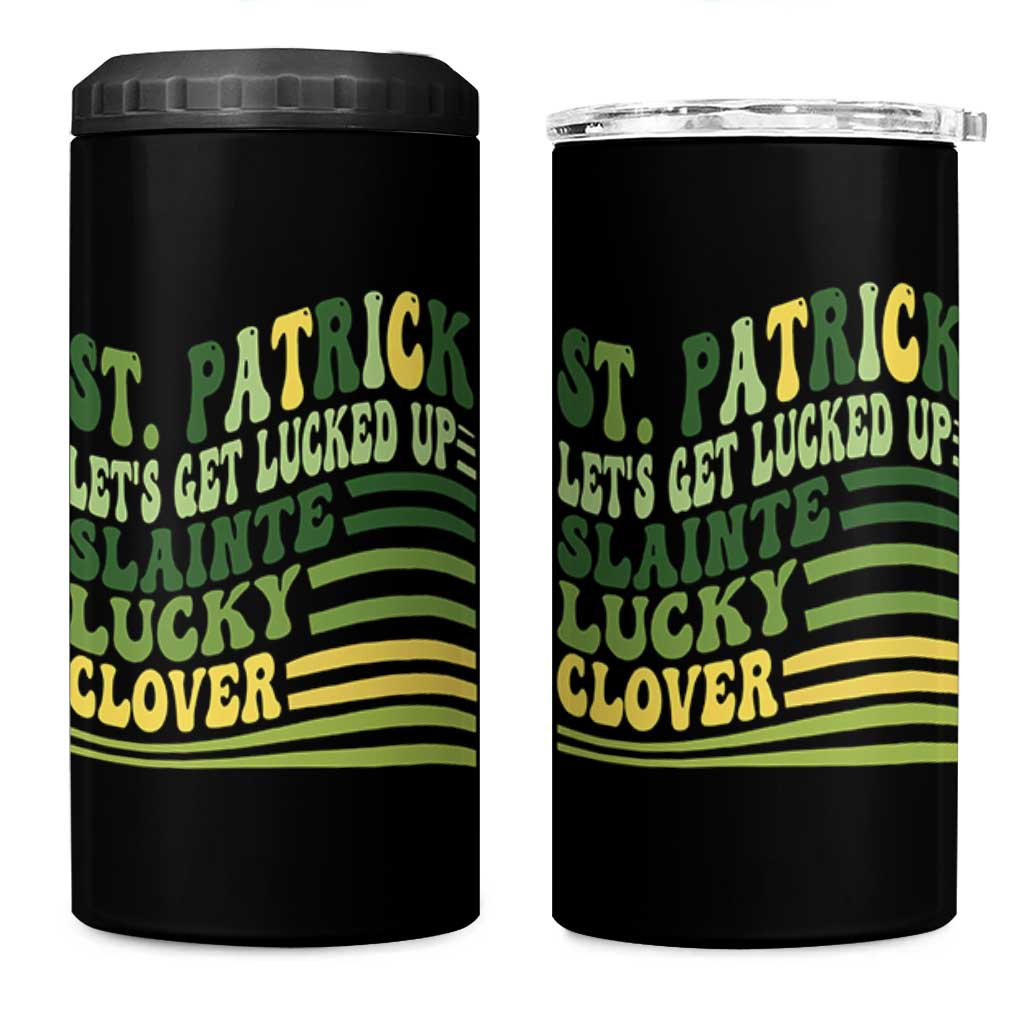 Lets Get Lucked Up 4 in 1 Can Cooler Tumbler Funny St Patricks Day
