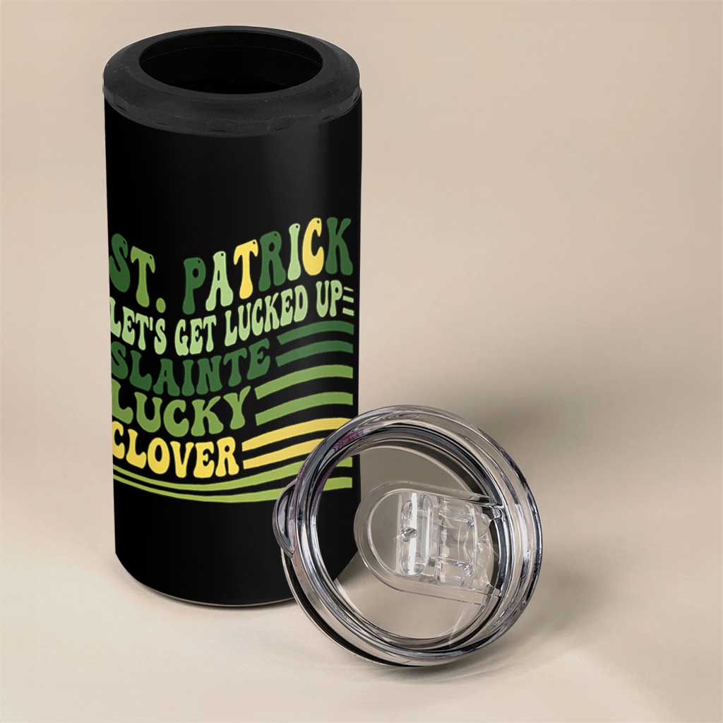 Lets Get Lucked Up 4 in 1 Can Cooler Tumbler Funny St Patricks Day