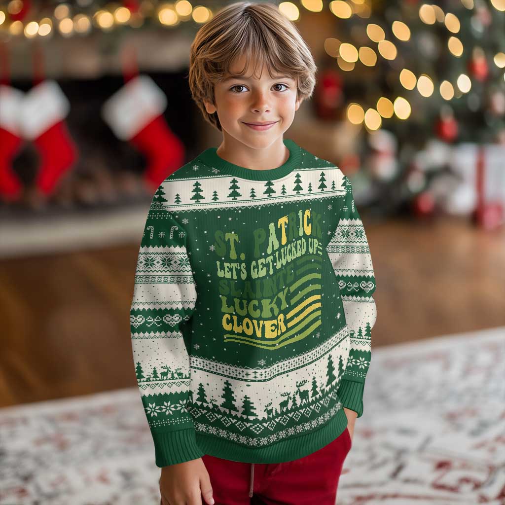 Lets Get Lucked Up Ugly Christmas Sweater Funny St Patricks Day