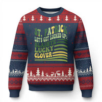 Lets Get Lucked Up Ugly Christmas Sweater Funny St Patricks Day