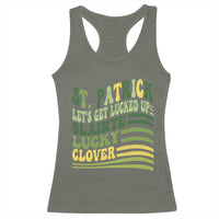 Lets Get Lucked Up Racerback Tank Top Funny St Patricks Day