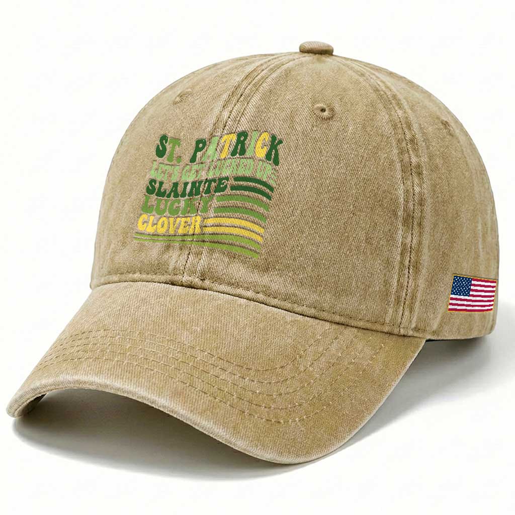 Lets Get Lucked Up Washed Cotton Baseball Cap Funny St Patricks Day