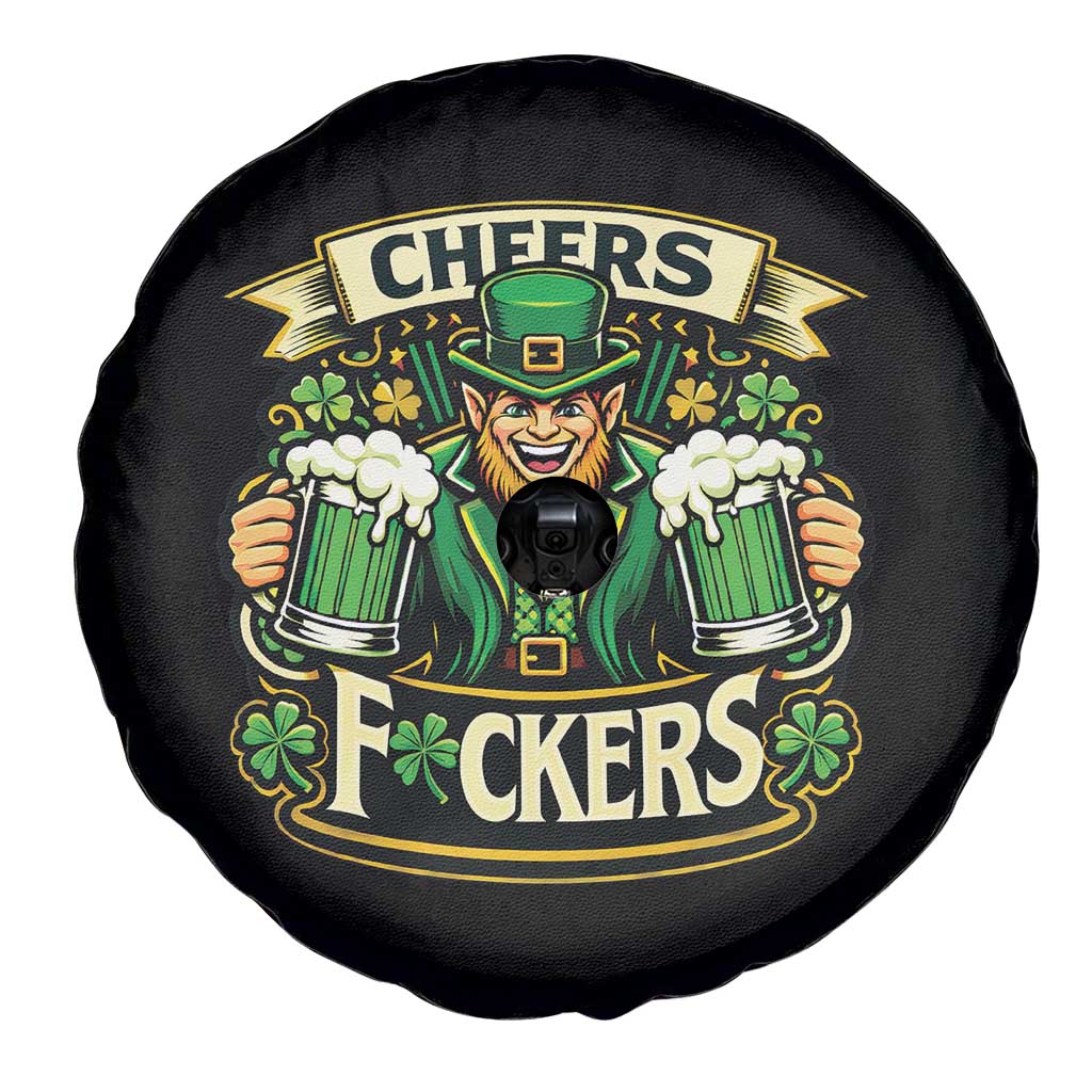 Cheers Fckers Spare Tire Cover Funny Leprechaun St Patricks Day Party