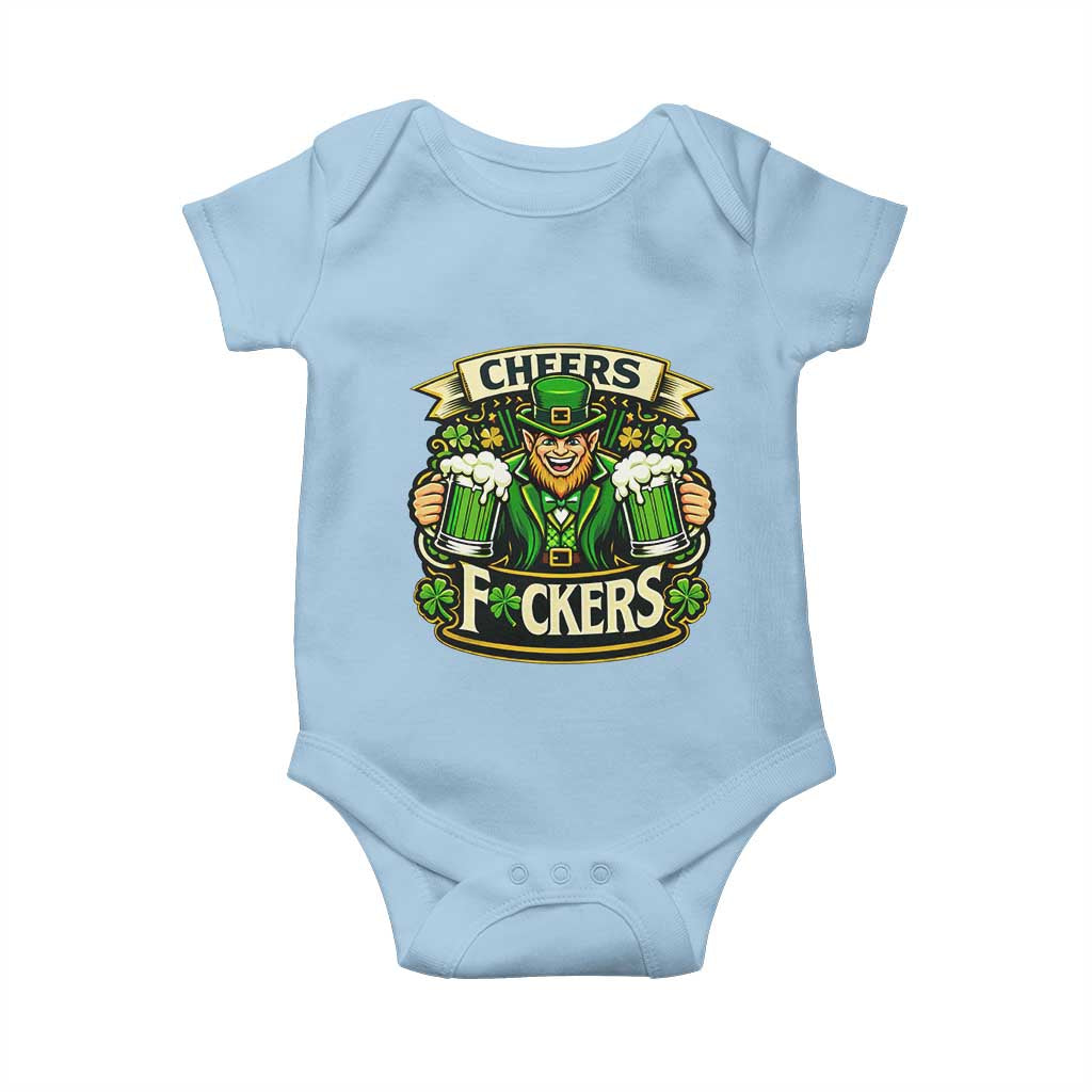 Cheers Fckers Baby Onesie Funny Leprechaun St Patricks Day Party