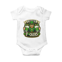 Cheers Fckers Baby Onesie Funny Leprechaun St Patricks Day Party