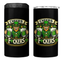 Cheers Fckers 4 in 1 Can Cooler Tumbler Funny Leprechaun St Patricks Day Party