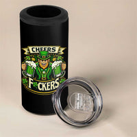 Cheers Fckers 4 in 1 Can Cooler Tumbler Funny Leprechaun St Patricks Day Party