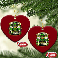 Cheers Fckers Ceramic Ornament Funny Leprechaun St Patricks Day Party