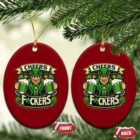 Cheers Fckers Ceramic Ornament Funny Leprechaun St Patricks Day Party