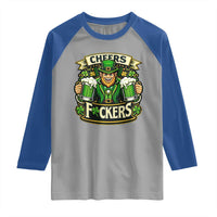 Cheers Fckers Raglan Shirt Funny Leprechaun St Patricks Day Party