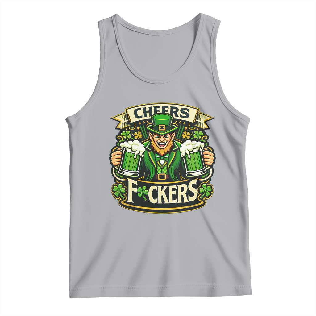 Cheers Fckers Tank Top Funny Leprechaun St Patricks Day Party
