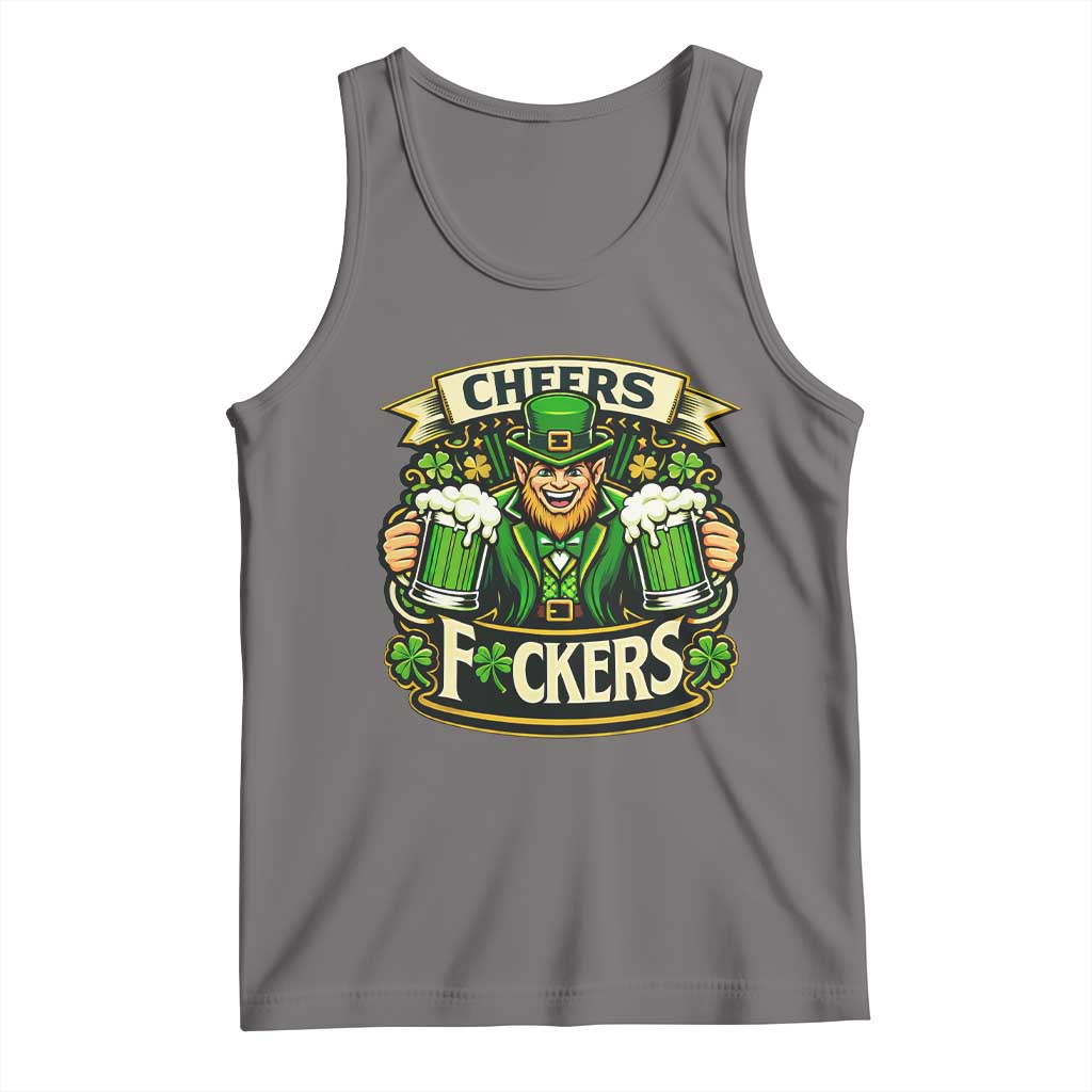 Cheers Fckers Tank Top Funny Leprechaun St Patricks Day Party