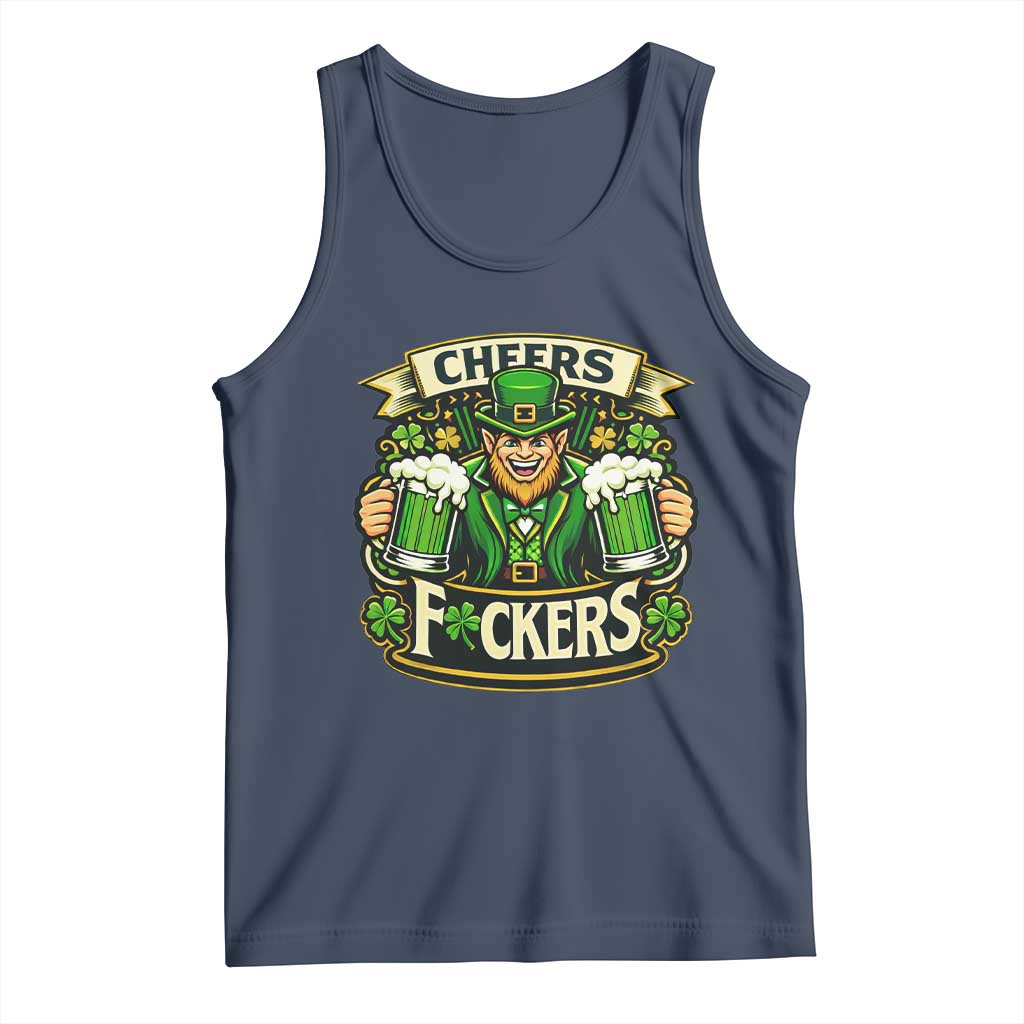 Cheers Fckers Tank Top Funny Leprechaun St Patricks Day Party