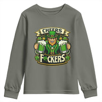Cheers Fckers Youth Sweatshirt Funny Leprechaun St Patricks Day Party
