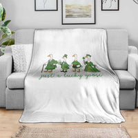 Just A Lucky Goose Throw Blanket Funny St Patricks Day Irish Gift