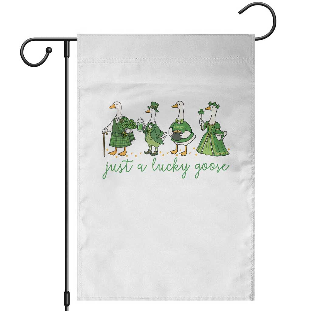 Just A Lucky Goose Garden Flag Funny St Patricks Day Irish Gift