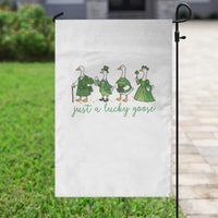Just A Lucky Goose Garden Flag Funny St Patricks Day Irish Gift