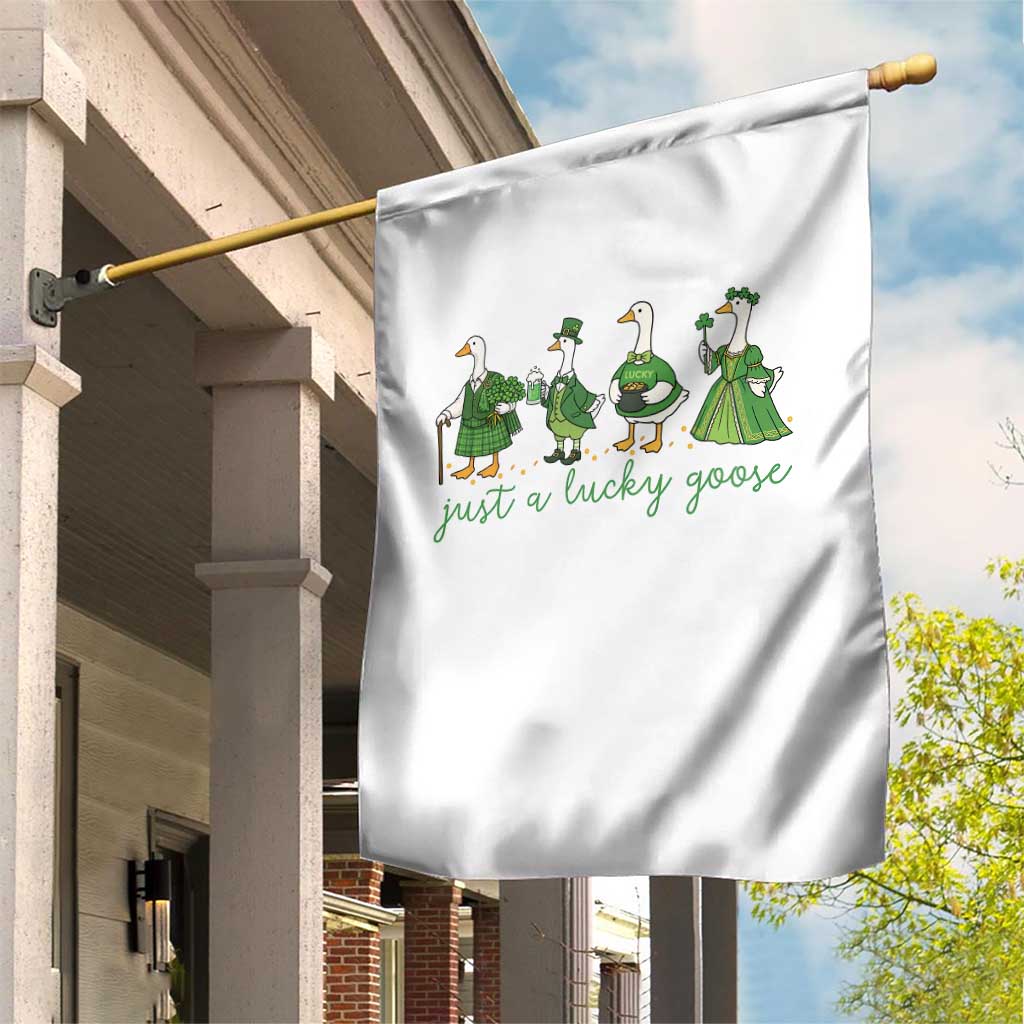Just A Lucky Goose Garden Flag Funny St Patricks Day Irish Gift