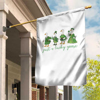 Just A Lucky Goose Garden Flag Funny St Patricks Day Irish Gift