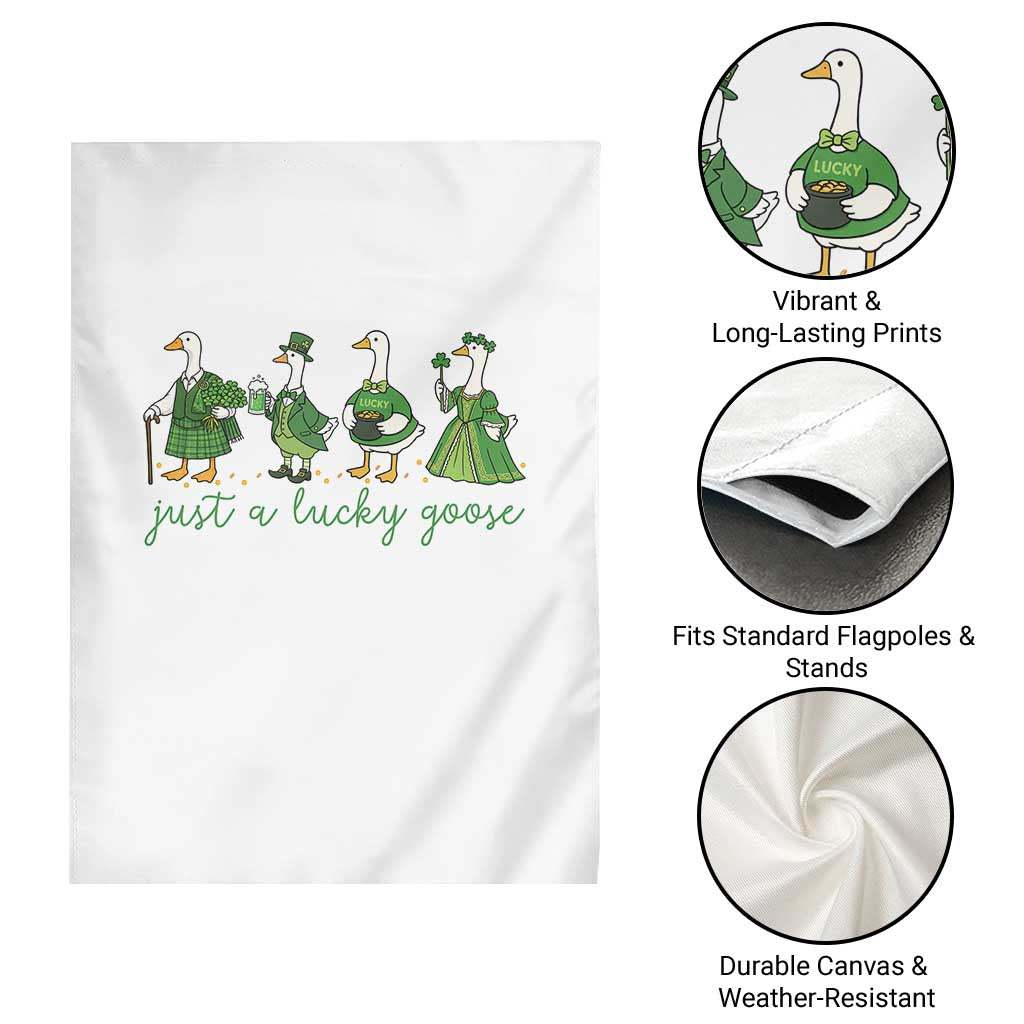 Just A Lucky Goose Garden Flag Funny St Patricks Day Irish Gift