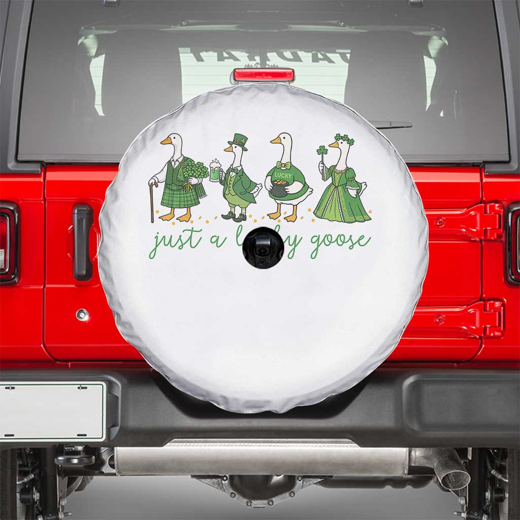 Just A Lucky Goose Spare Tire Cover Funny St Patricks Day Irish Gift