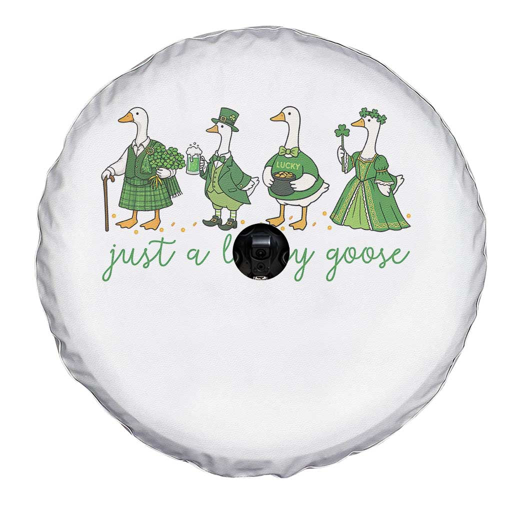 Just A Lucky Goose Spare Tire Cover Funny St Patricks Day Irish Gift