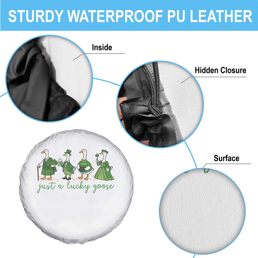 Just A Lucky Goose Spare Tire Cover Funny St Patricks Day Irish Gift