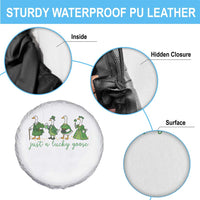 Just A Lucky Goose Spare Tire Cover Funny St Patricks Day Irish Gift