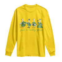 Just A Lucky Goose Long Sleeve Shirt Funny St Patricks Day Irish Gift