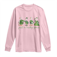 Just A Lucky Goose Long Sleeve Shirt Funny St Patricks Day Irish Gift