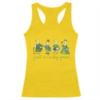Just A Lucky Goose Racerback Tank Top Funny St Patricks Day Irish Gift