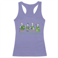 Just A Lucky Goose Racerback Tank Top Funny St Patricks Day Irish Gift