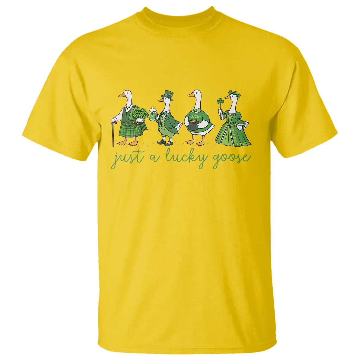 Just A Lucky Goose T Shirt Funny St Patricks Day Irish Gift