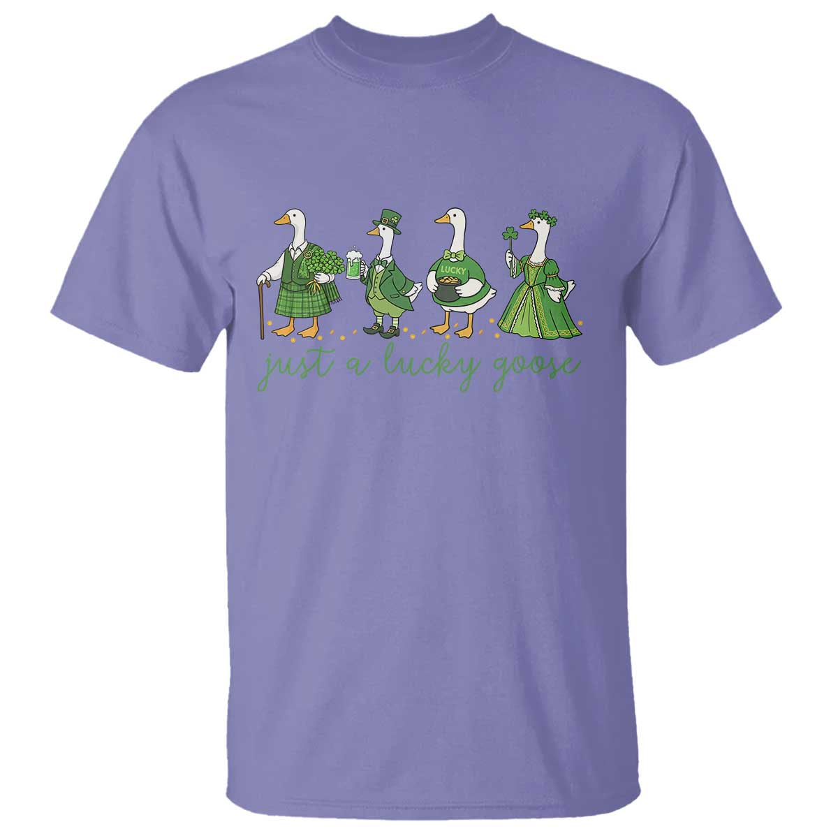 Just A Lucky Goose T Shirt Funny St Patricks Day Irish Gift